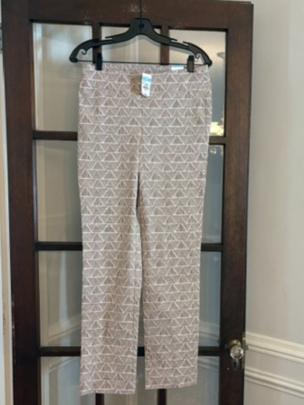 J.McLaughlin Maisie Pants in White and Coffee Pattern, Size 6
